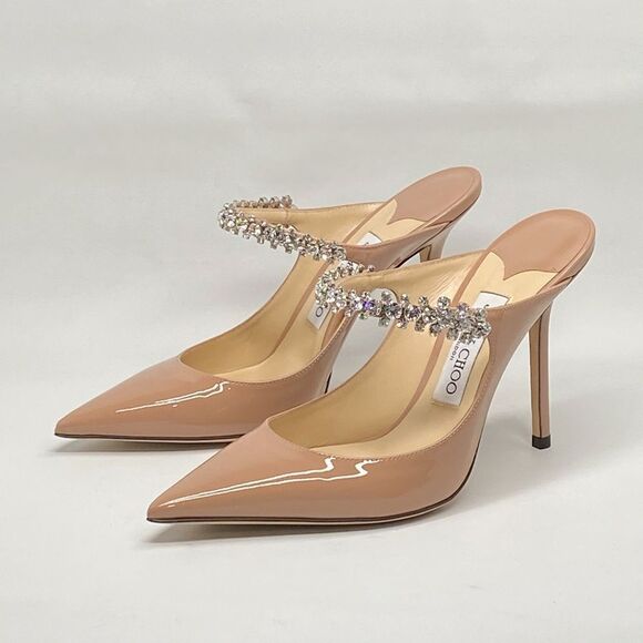 Jimmy Choo Bing 100MM Embellished Patent Leather Mules size 38 - Picture 6 of 15